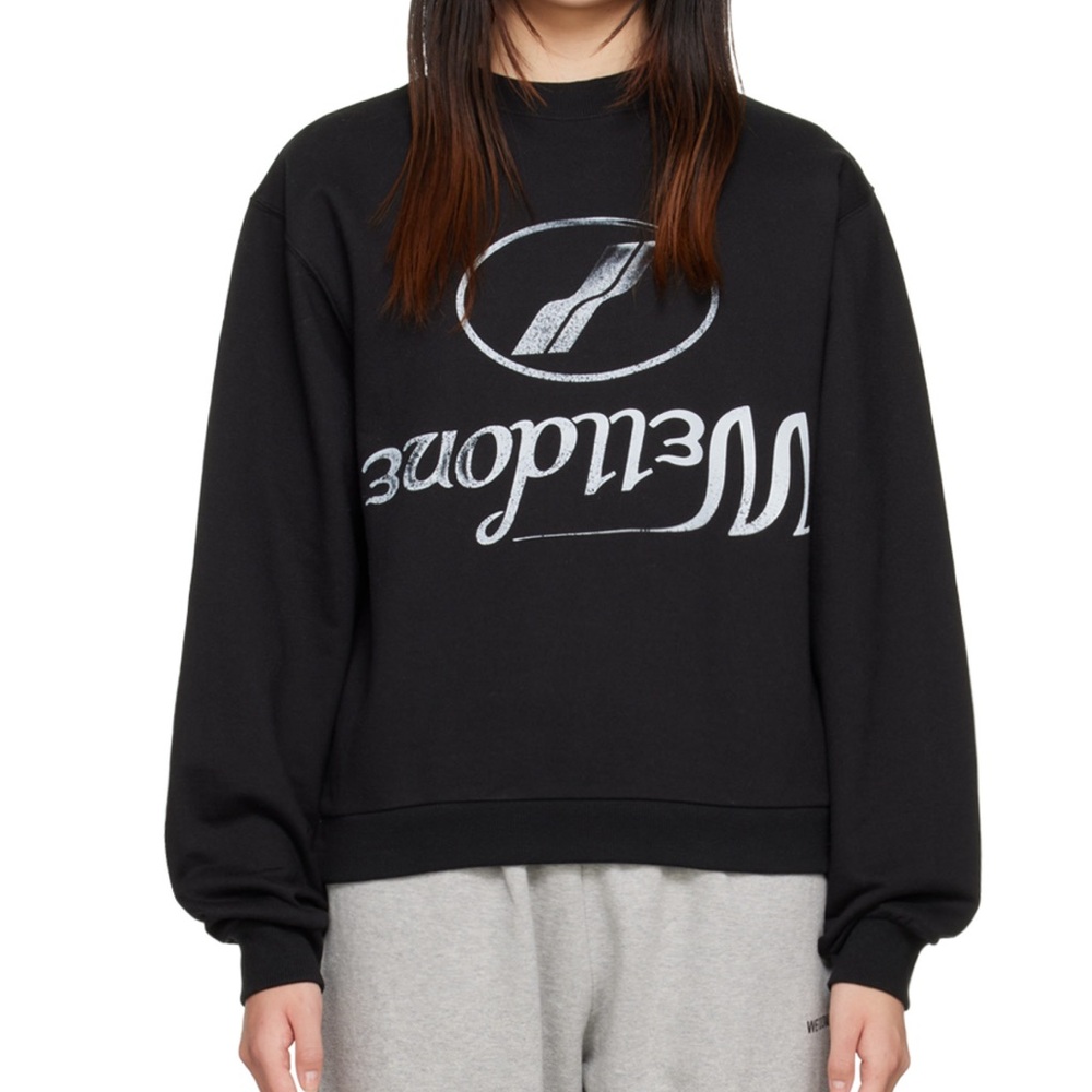 WE11DONE Black Crewneck Sweatshirt 🖤